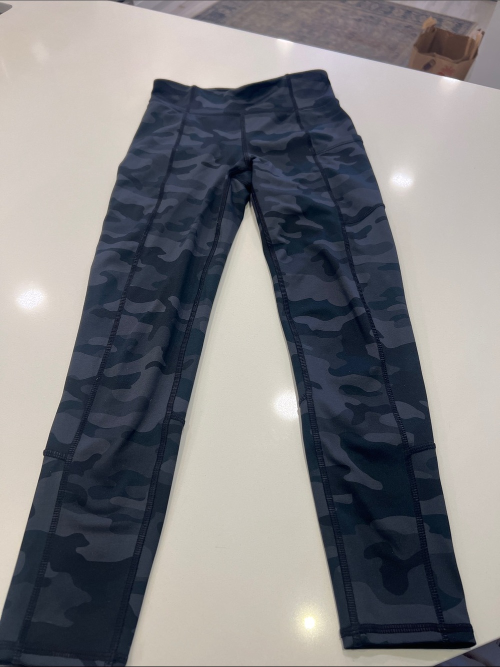 GAP Kids Navy & Gray Camo Leggings